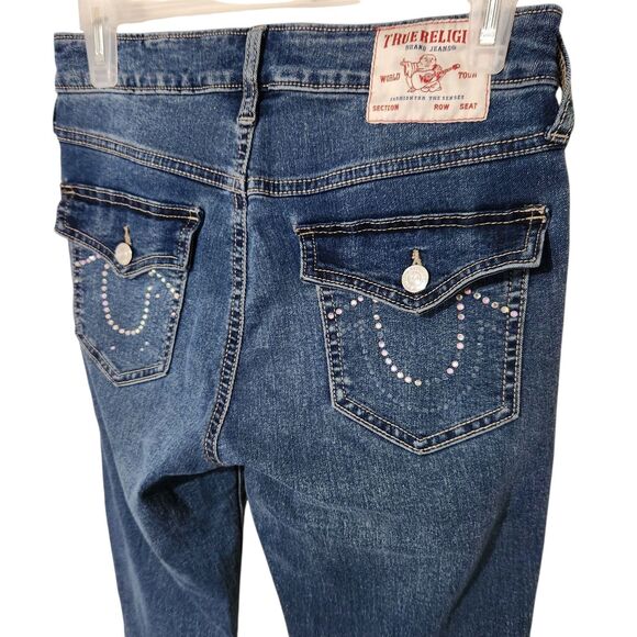 True Religion Jeans Size 26 Becca Mid Rise Bootcut Flap Pockets Stretch Denim - Picture 1 of 14